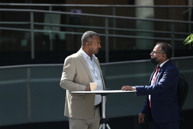 Gebru Jember Endalew, Ethiopia, speaks with Amjad Abdulla, Maldives