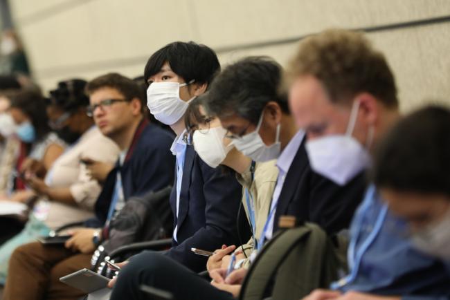 Delegates during the informal consultations on the work programme for Article 6.8 of the Paris Agreement