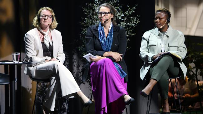 From L-R: Karin Svensson, Chief Sustainability Officer, Volvo Group; Trista Patterson, Director of Gaming Sustainability, Microsoft Voices of Youth; and Cookie Phirinyane, Acting Director marketing and partnerships, Botswana Digital and Innovation Hub