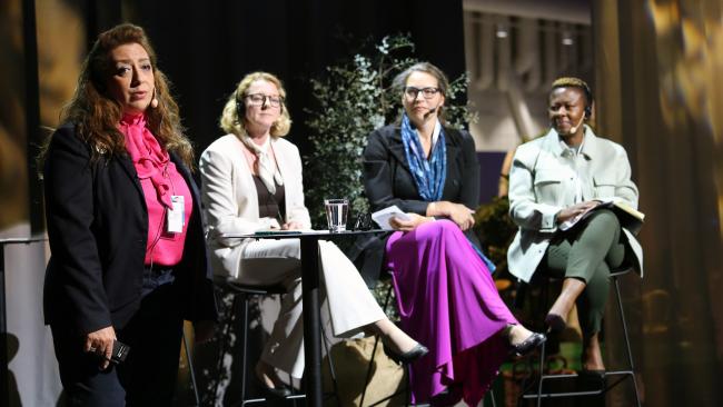 From L-R: Shereen Zorba, Head, Secretariat of the UN-SPBF; Karin Svensson, Chief Sustainability Officer, Volvo Group; Trista Patterson, Director of Gaming Sustainability, Microsoft Voices of Youth; and Cookie Phirinyane, Acting Director marketing and partnerships, Botswana Digital and Innovation Hub