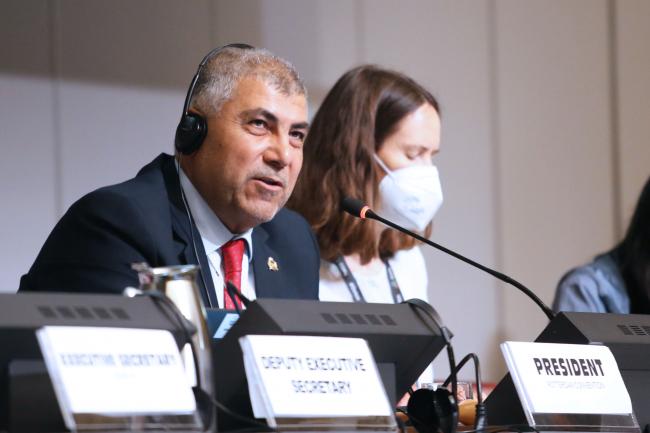 Mohammed Khashashneh, Vice-President of the 10th meeting of the Rotterdam Convention Conference of the Parties (RC COP10); and Andrea Lechner, BRS Secretariat