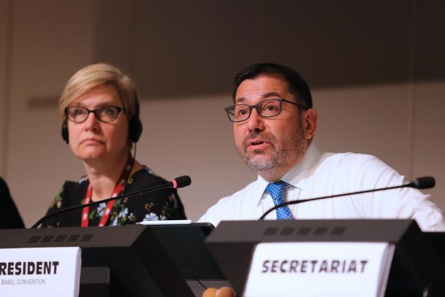 Silvija Nora Kalnins, COP10, and Osvaldo Álvarez-Pérez, President of the 15th meeting of the Basel Convention Conference of the Parties (COP15) - BRS COPs - 10June2022 - Photo
