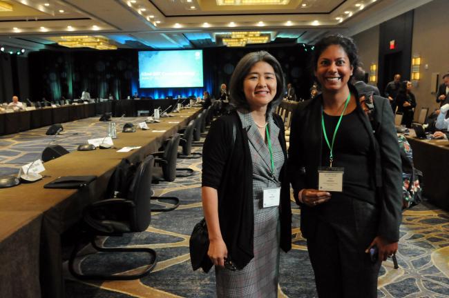 Yoko Watanabe, SGP Global Manager, and Orissa Samaroo, Conservation International