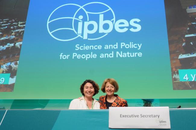 Ana María Hernández Salgar, IPBES Chair, and Anne Larigauderie, IPBES Executive Secretary 