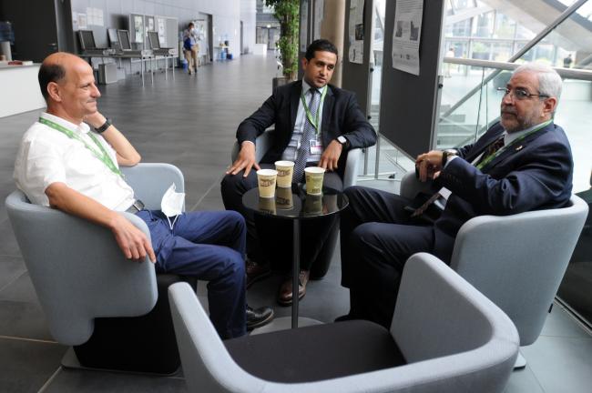 Delegates during a coffee break
