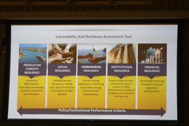 A slide highlights the key elements of building resilience