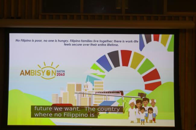 A slide from the Phillipines' VNR highlights their development vision for 2040