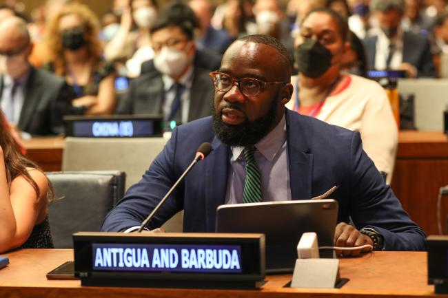 Tumasie Blair, Antigua and Barbuda, on behalf of the Alliance of Small Island States (AOSIS)