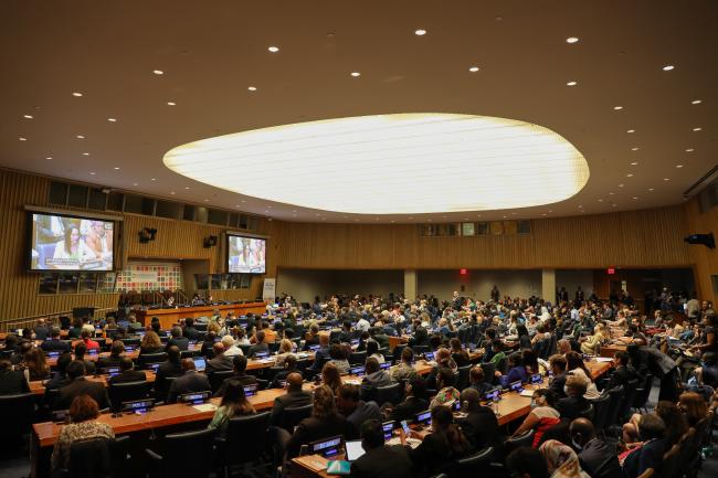 The room is full as delegates gather for the closing session of HLPF 2022