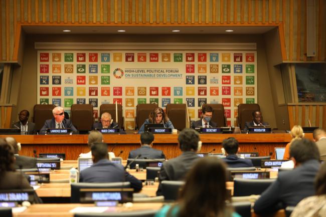 View of the dais during the session on mobilizing and sharing science, technology and innovation for an SDG driven recovery