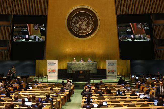 The first day of HLPF 2022 began in the UN General Assembly Hall
