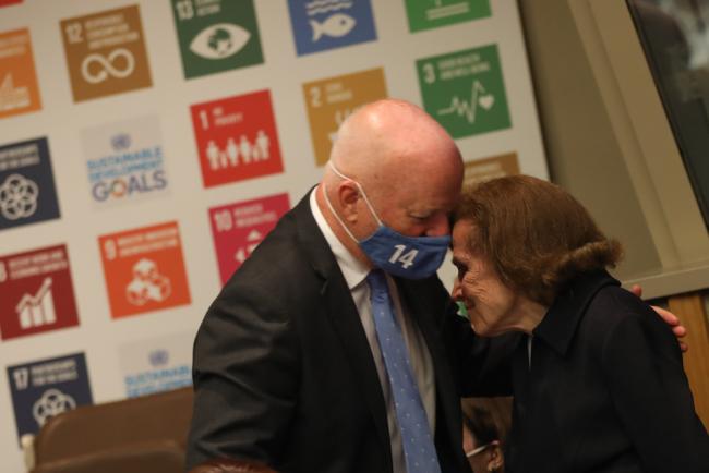 Peter Thomson, UN Secretary-General's Special Envoy for the Ocean, and Sylvia Earle, Marine Biologist and Explorer-in-Residence, National Geographic Society