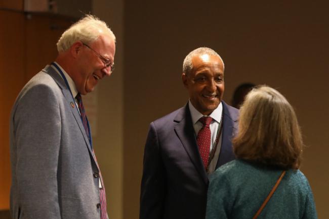 David Donoghue and Macharia Kamau, Co-Chairs of the General Assembly Open Working Group on the SDGs, and Co-Facilitators of the 2030 Agenda Process, speak with Paula Caballero, TNC