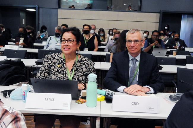 Ivonne Higuero, CITES Secretary-General, and David Cooper, CBD Deputy Executive Secretary