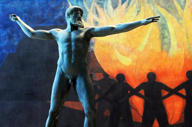 Cast of statue of Poseidon
