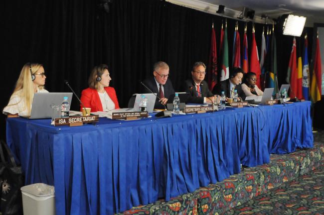 The dais during the annual report of the Secretary-General