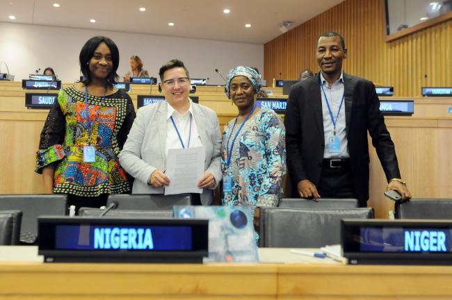 Perpetua Oma Ofodile, Nigeria; Renée Sauve, Canada; Commodore Jas Malafa, Nigeria; and Paraiso Souleymane Moussa, Niger