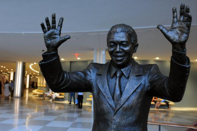A statue of Nelson Mandela