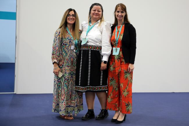 From L-R: IP Co-Chair Judith Torres, Uruguay; Claudia-Sorina Dumitru, Romania; and IP Co-Chair Kay Williams, UK