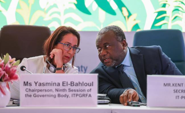   Yasmina El Bahloul, Chairperson, ITPGRFA GB 9, and Kent Nnadozie, Secretary, ITPGRFA