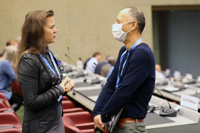 Tatiana Dmitrieva, Russian Federation, with Jesbin Baidya, IPCC Secretariat