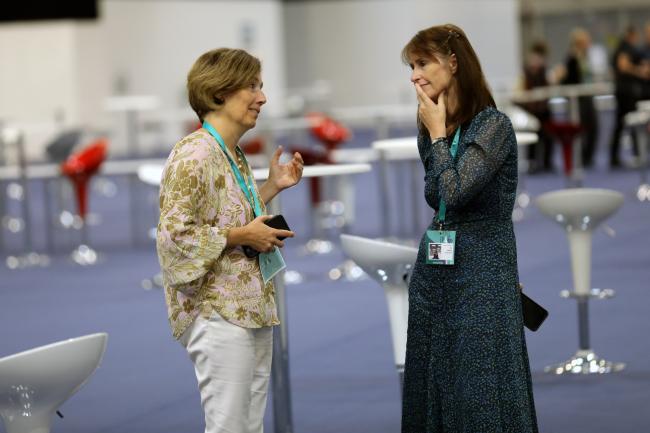 Maria Cristina Cárdenas-Fischer, Basel, Rotterdam and Stockholm Conventions Secretariat, with IP Co-Chair Kay Williams, UK