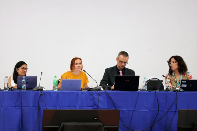 View of the dais during the Thematic Group