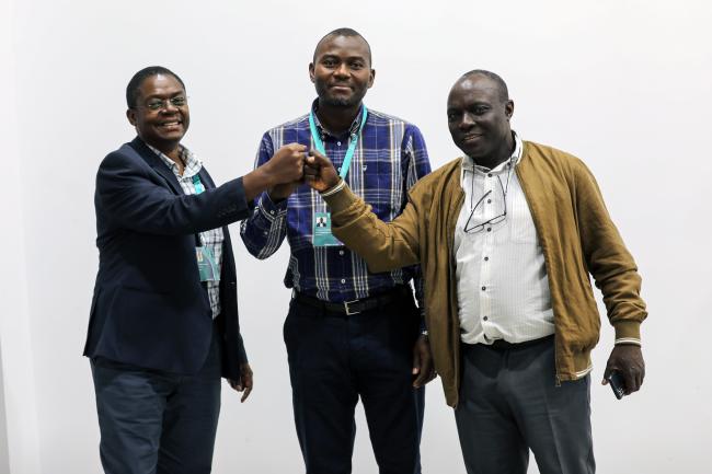 From L-R: John Mumbo, Kenya; Jules Christian Ndomo Tsala, Cameroon; and Victor Nyamandi, Zimbabwe