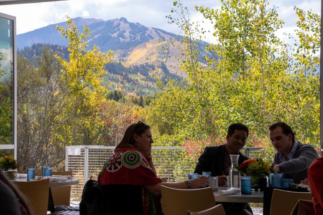 Mountain view at lunch
