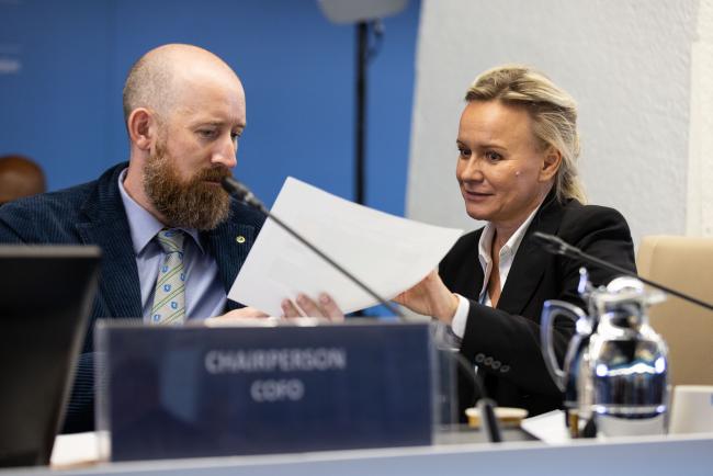 Glenn Hargrove, acting Chair, COFO 26; Malgorzata Buszko-Briggs, COFO Secretary_ COFO26_5Oct2022_photo.jpg