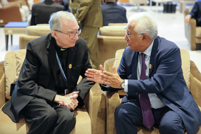 Pietro Parolin, Vatican Secretary of State, with António Costa, Prime Minister of Portugal
