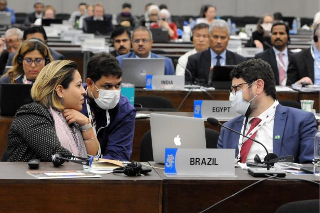 Brazilian delegates discuss informally