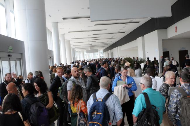 Delegates of Committee I evacuate due to gas leak in the meeting room 
