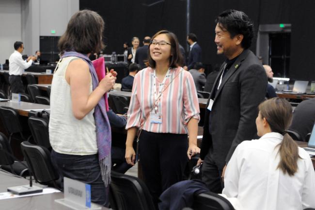 Delegates from Singapore before plenary session