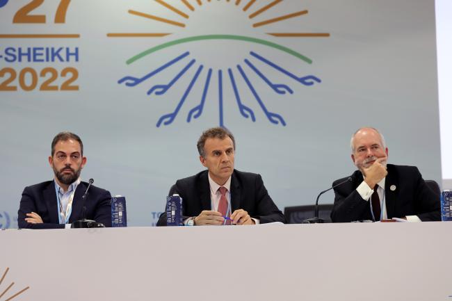 From L-R: Duarte Cordeiro, Minister of Environment and Climate Action, Portugal; Stéphane Crouzat, Climate Ambassador, France; and Tomas Anker Christensen, Climate Ambassador, Denmark