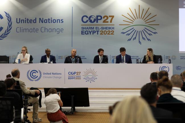 View of the panel during the event