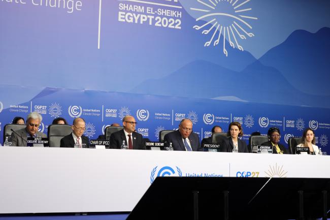 View of the dais during the plenary
