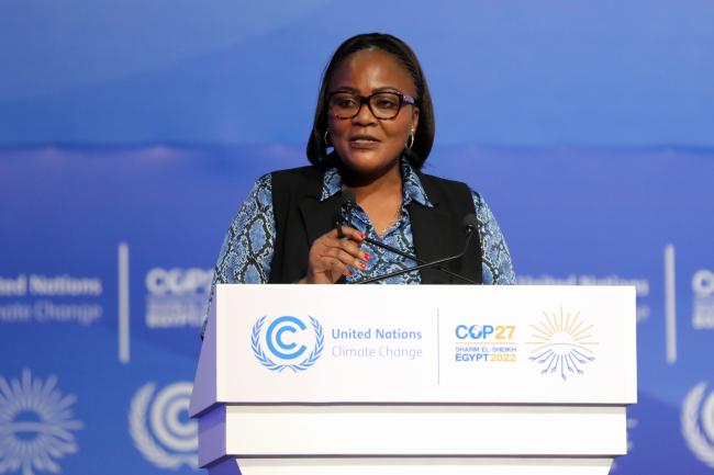 Chilando Chitangala, Mayor of Lusaka, Zambia - ClimateCOP27- 17Nov2022 -  Photo | IISD Earth Negotiations Bulletin