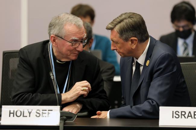 Pietro Parolin, Vatican Secretary of State, with Isaac Herzog, President of Israel