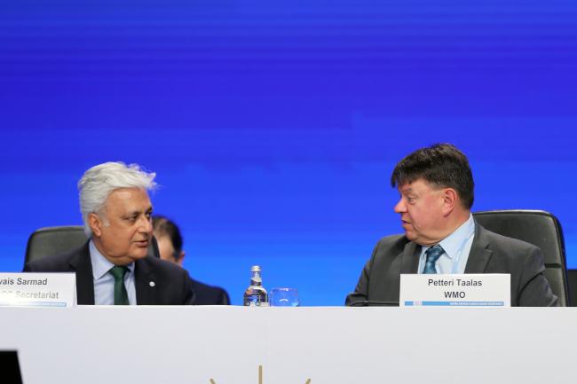 Ovais Sarmad, UNFCCC Deputy Executive Secretary, with Petteri Taalas, Secretary-General, WMO