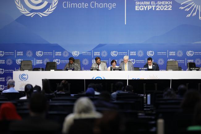 View of the panel during the closing plenary