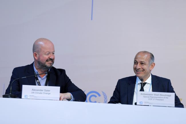 Alexander Saier, UN Climate Change Secretariat , and Wael Aboulmagd, Special Representative of the COP 27 President