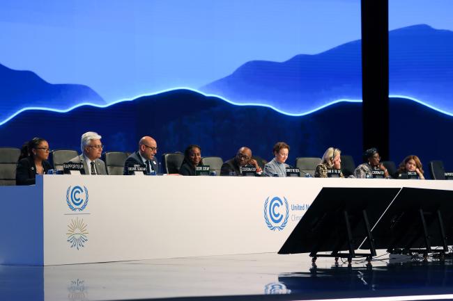 View of the dais during the closing plenaries