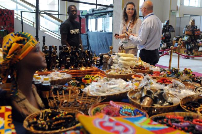 Participants admire Ghanaian products
