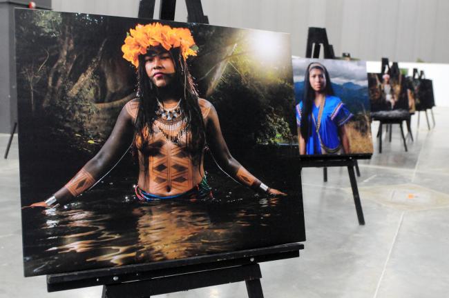 Indigenous peoples paintings at the venue