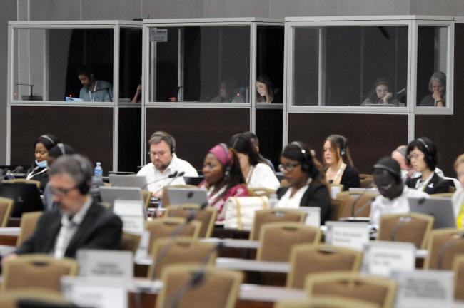 Interpreters hard at work