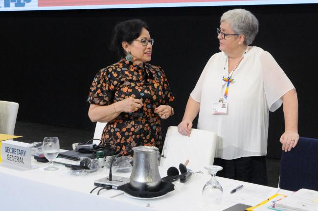 Ivonne Higuero, Secretary-General, CITES, and Susanne Bengtsson, CITES Secretariat