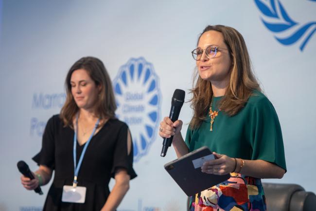 Loreley Picourt, Executive Director, Ocean & Climate Platform, and Jessie Turner, Secretariat, OA Alliance