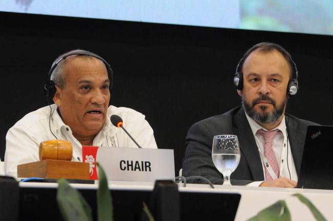 Milciades Concepción, Panama, CoP Chair, and Juan Carlos Vásquez, CITES Secretariat