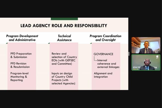 A slide by Mohamed Bakarr, GEF Secretariat